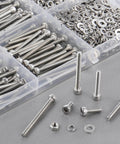 480 Piece M4 Screws Assortment Kit For 3D Printer And DIY Projects With Hex Socket Head Cap Screws In 6mm 8mm 12mm 16mm 20mm 25mm 30mm, Includes Nuts, Lock Washers And Flat Washers, Made Of 304 Stainless Steel, with organized storage box view