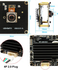Diagram of Ultra HD 48MP USB Camera with 4P 2.0 plug, dimensions 38x30mm, for laser engravers and machine vision 4K video, industrial use
