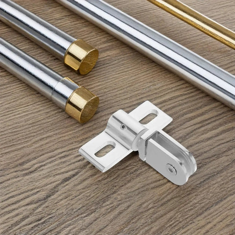 Heavy Duty Glass Shower Door Hinges Set Of 2 Alloy Pivot Hinges for smooth operation displayed with silver rods