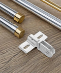 2 Pack Glass Shower Door Pivot Hinges Set, durable alloy fittings, rust-resistant for bathroom, short back plate hinges on wood surface