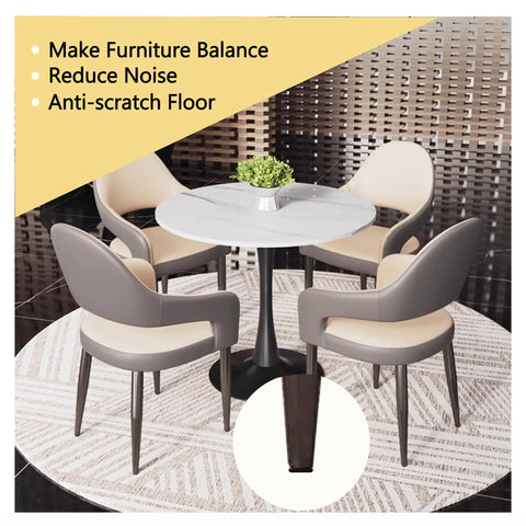 Set Of Twelve Adjustable Furniture Levelers With 1/4 20 Unc Thread Table Feet And Chair Glides To Fix Wobbly Legs In No Sweat Fashion For A Butter Smooth Ride And Zero Wobble Everyday on balanced table and chairs.