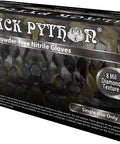 Heavy Duty Black Nitrile Gloves, 8 Mil Industrial Strength, Raised Diamond Texture For Workhorse Traction On Greasy Tools, Latex Powder Free Work Gloves, Case Of 1000, Large, box packaging view.