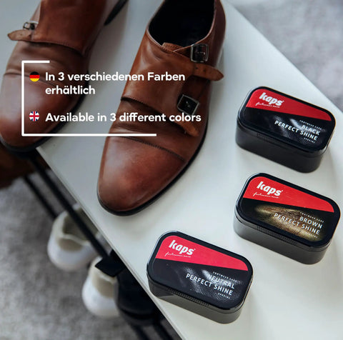 Instant Black Shoe Shine Sponge For Leather Shoes And Boots Delivers Legit Quick Polish Action With A Slick No Sweat Shine. Brown shoes with polish cans.