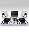 DM-50D 5 Inch Bluetooth Desktop Active Monitor Pair For Djing And Beat Making, white studio monitors with DJ setup