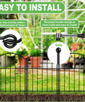 Rustproof 10 Pack Garden Fence Set, 17 Inch High Arched Metal Animal Barrier For Flower Beds, Rabbits And Dogs, Easy Install