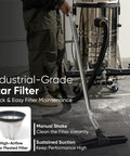 Badass Heavy Duty Industrial Wet Dry Vacuum 21 Gallon Tank with Stainless Steel Barrel and Star Filter for easy maintenance.
