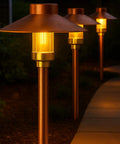 Low Voltage Copper Pathway Light 12V Outdoor LED 4W G4 Bulb Included Warm White Mushroom Landscape Lighting for Garden