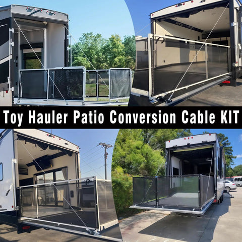 Upgraded Toy Hauler Patio Cable Kit For Quick Door Closure No Disassembly Required Conversion Kit For Toy Hauler Patio Doors 109 Inch Length Durable Brackets And Multipurpose Components For Outdoor Use
