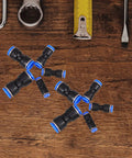 Get The Ultimate Air Hose Fittings Kit With 50 Pieces Of Quick Connect Pneumatic Push to Connect Adapters In Copper And Abs For Air Compressors In 4mm To 12mm Sizes That Are Built Tough For Auto Work And Heavy Duty Jobs All Season Long. black pneumatic push connect fittings on wood, 4mm to 12mm