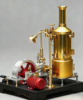 Darn Fine Brass DIY Steam Engine Kit Includes Legit Working Stationary Mill Motor durable stainless steel parts with flywheel and lamp stand.