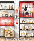 Five Tier Adjustable Narrow Storage Shelves For Kitchen, Heavy Duty Metal Rack With 1010 Lbs Load Capacity, Anti-Wobble Stability, pantry organizer