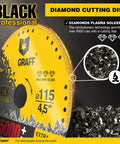 Yellow 4.5 inch Black Diamond Cut Off Wheel for metal with grit detail and branding, suitable for angle grinders.