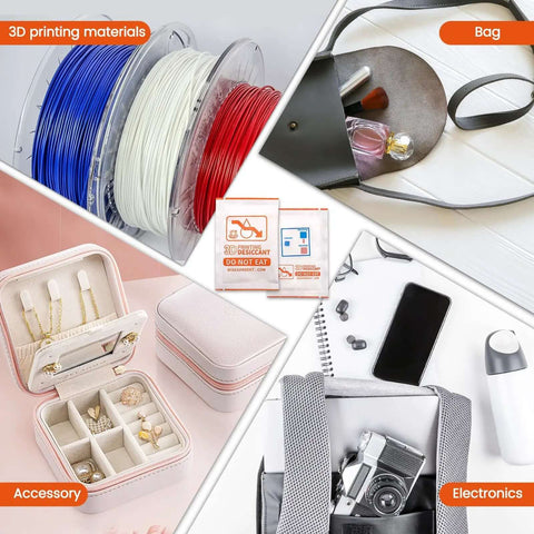 Molecular Sieve Desiccant Powder Packs For 3D Printer Filament Drying And Storage, 20g Each, 30 Packs with various items