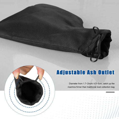 Heavy Duty Dust Collection Bag For Miter Saw And Pro Grade Tools With Zipper And Steel Wired Outlet Adjustable Ash Outlet