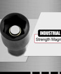 One Quarter Inch Magnetic Impact Nut Driver With Industrial Strength Magnet And Impact Grade Nut Setter visible from top