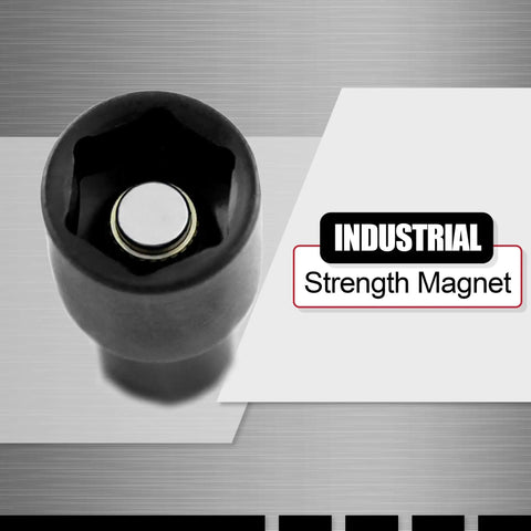 One Quarter Inch Magnetic Impact Nut Driver With Industrial Strength Magnet And Impact Grade Nut Setter visible from top