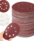 Get Your Hands On These 100 Pcs Of Rad Five Inch Sanding Discs With Eight Holes Hook Loop Straps for polishing wood metal plastic.