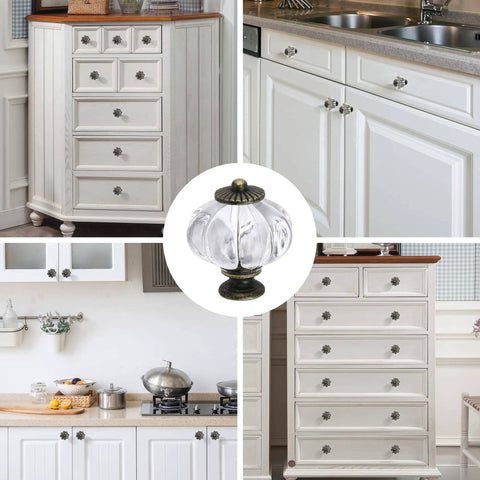 Clear Acrylic Pumpkin Cabinet Knobs Set Of 10 Dope Vintage Decorative Drawer Pull Handles for kitchen and dresser