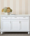 White cabinet with 30 Pack Solid 3 Inch Square Foot Arch Cabinet Pulls in Brushed Nickel Finish for kitchen cabinets and drawers.