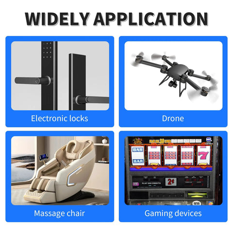 Applications for DC 3V 15RPM Gear Motor With Full Metal Gearbox including electronic locks, drone, massage chair, gaming devices