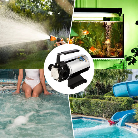 No Bull No Hassle 12V Water Transfer Pump 330 Gallons Per Hour Portable Electric Utility Sump Pump for various water tasks.