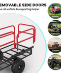 Heavy Duty ATV Utility Dump Trailer With 1700 Pound Capacity And 17 Cubic Feet, shown with removable side doors