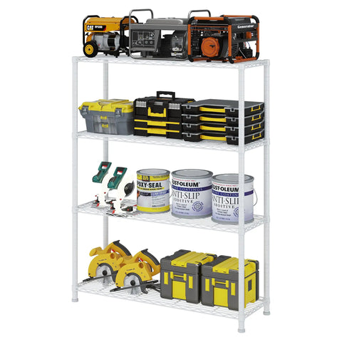 4-Tier Wire Storage Shelves Heavy Duty Metal Racks With Adjustable Shelves For Home And Garage Organization Space Saving Vertical Shelf Unit Built To Last For Tools Books And Pantry Workhorse