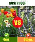 Rustproof Wrought Iron Garden Fence Border 32 Inch High And 20 Feet Long Across 14 Panels displayed against rusty fence
