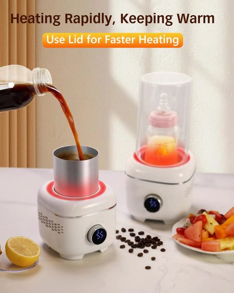 Keep Your Daily Brew Straight Fire Hot Or Perfectly Chilled With This 2 In 1 Electric Mug Warmer And Cooler Stand, featuring ambient light.