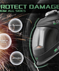 Side view of a Panoramic Auto Darkening Welding Helmet With True Color Vision And Solar Powered Operation, shown with protective features.