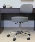 Be Well Medical Spa Style Adjustable Drafting Stool With Back Support, Ergonomic Gas Lift Office Chair, grey stool at desk