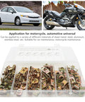 U Nut Kit 100 Pcs Stainless Steel M8 Assortment For Auto Body Panel Bumper Repair Clamp Nuts For Sheet Metal And Plastic Trim Rust Resistant Galvanized Finish With Secure Fixing For Car Panels. Open organizer with M8 clip nuts for car and motorcycle panels
