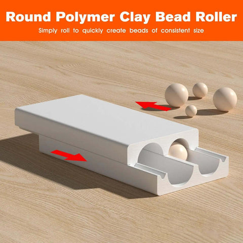 Round Polymer Clay Bead Roller Kit For DIY Jewelry Making Bead Roller Tool with clay beads on wooden surface