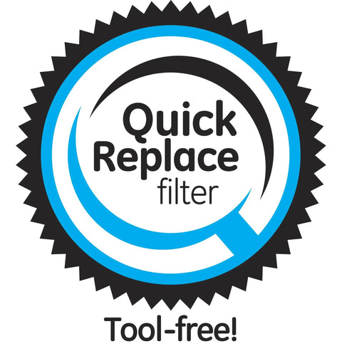 Seal logo "Quick Replace Filter Tool-free" on Under Sink Reverse Osmosis Water Filter Replacement Two Filter Kit