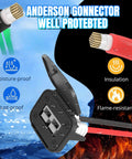 Battery Quick Disconnect Connector Kit With 8 AWG Wire Harness For Anderson Style Connectors, Easy Install Cable Plug For Car Winch, Trailer And Forklift, 600V Max, 50 Amp Capacity, black red connectors