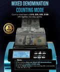 High Speed Money Counter Hits 1000 Bills Per Minute With UV MG IR DD Counterfeit Detection Large LCD Display counting mixed bills