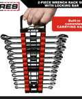 Gotta Keep Your Shop Super Tidy With This Heavy Duty 2 Piece Wrench Holder Rack Set Featuring Slam Lock Grips For SAE And Metric Tools Wall Mount Garage Organizers with built-in carrying handle.