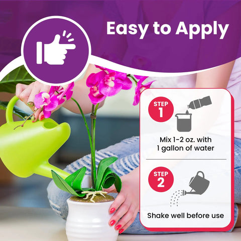 Liquid Orchid Fertilizer For All Orchid Species And Types, Quick Acting Plant Food That Boosts Growth And Big Blooms, Nutrient Rich Formula With Natural Ingredients, 1 Gallon; easy to apply