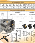 Heavy Hitter CNC Router Fourth Axis Rotary Table With 3 Jaw 100MM Chuck and self-centering jaw specifications.