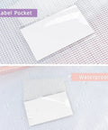 Six Pack Mesh Zipper Pouches With Label Pockets In Six Colors Pink Yellow Green Khaki Blue Purple showing waterproof feature