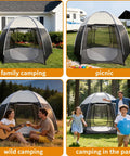 Screen House Tent 10 By 10 Portable Canopy With Floor Mosquito Net Outdoor Room For Patio Backyard Gazebo And Picnics in various outdoor settings