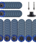 Quick Change Grinding Disc Set 2 Inch Zirconia Coated Sanding Discs 36 60 80 Grit 80 Piece Die Grinder Accessories With Roll Lock Pad TR Type III And Quarter Inch Shanks For Fast Surface Prep