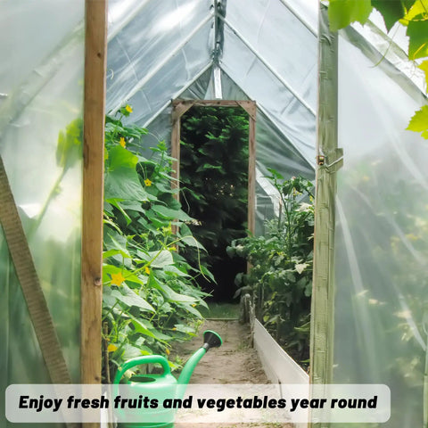 Six Point Five Feet By Nine Point Eight Feet Clear Greenhouse Plastic Sheeting Durable Polyethylene Film For Farm And Garden Transparent Tear Resistant Greenhouse Covering Heavy Duty Plastic Film