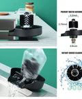 Matte Black Glass Rinser For Kitchen Sink With Automatic Cup Washer And Brush, Stainless Steel Faucet Rinsing Device With Dual Water Jets