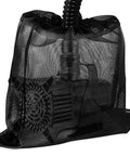 Upgrade 24 By 26 Inch Pump Barrier Bag For Pond Filter Box Black Media Bag with pond pump inside, showcasing mesh detail.