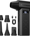 Powerful Electric Air Duster With 200000 RPM Core Motor 4 Gear Adjustable Airflow Fast Charging LED Display Ultra Compact Dust Blower