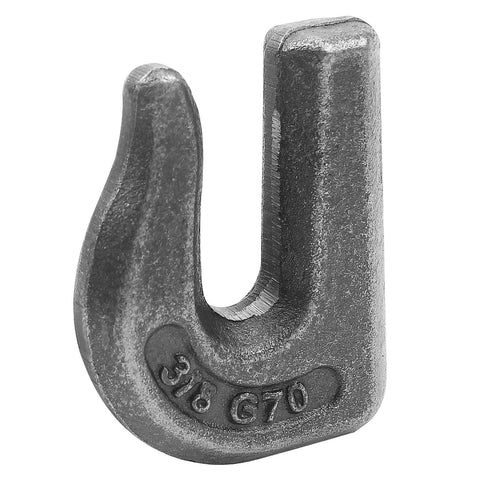 Three Eighth Inch Weld On Grab Hook Set G70 Forged Steel WLL 6600 Lb with slanted bottom for easy welding