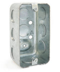 Go-To Metal Handy Electrical Box 4x2 Inch, Single-Gang, 1-7/8 Inch Depth, Drawn Steel Construction, 1/2 Inch Knockouts, surface view