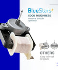 Upgraded Refrigerator Evaporator Fan Motor Replacement W10189703 with durable design and metal shaft part