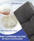 42 Inch By 16 Inch Bench Cushion With Durable Ties Cozy Memory Foam Comfort Non Slip Bottom For Indoor Outdoor Patio Seating Dark Grey Great For Kitchen And Dining Benches Or Window Seats with 80% shredded foam and 20% polyester filling